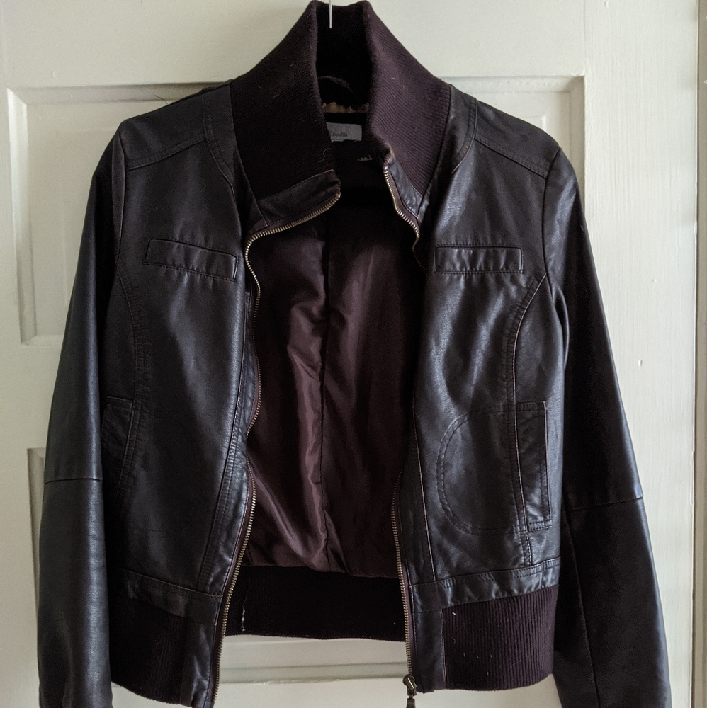 Catwalk Brown Pleather biker Jacket